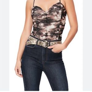 AFRM Wolfe Ruched Thong Bodysuit Size Large